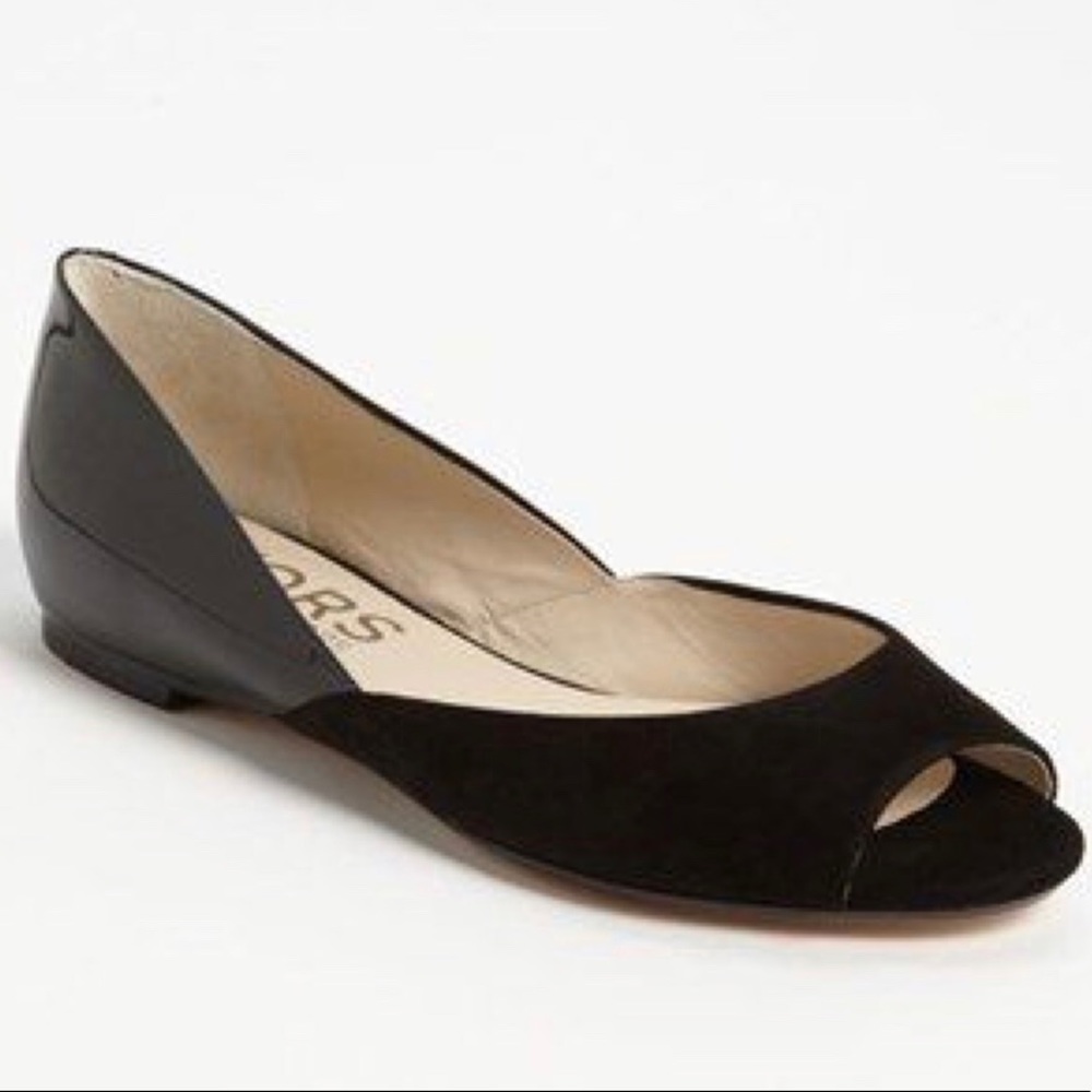 Michael Kors Black Peep Toe Tullah flats
